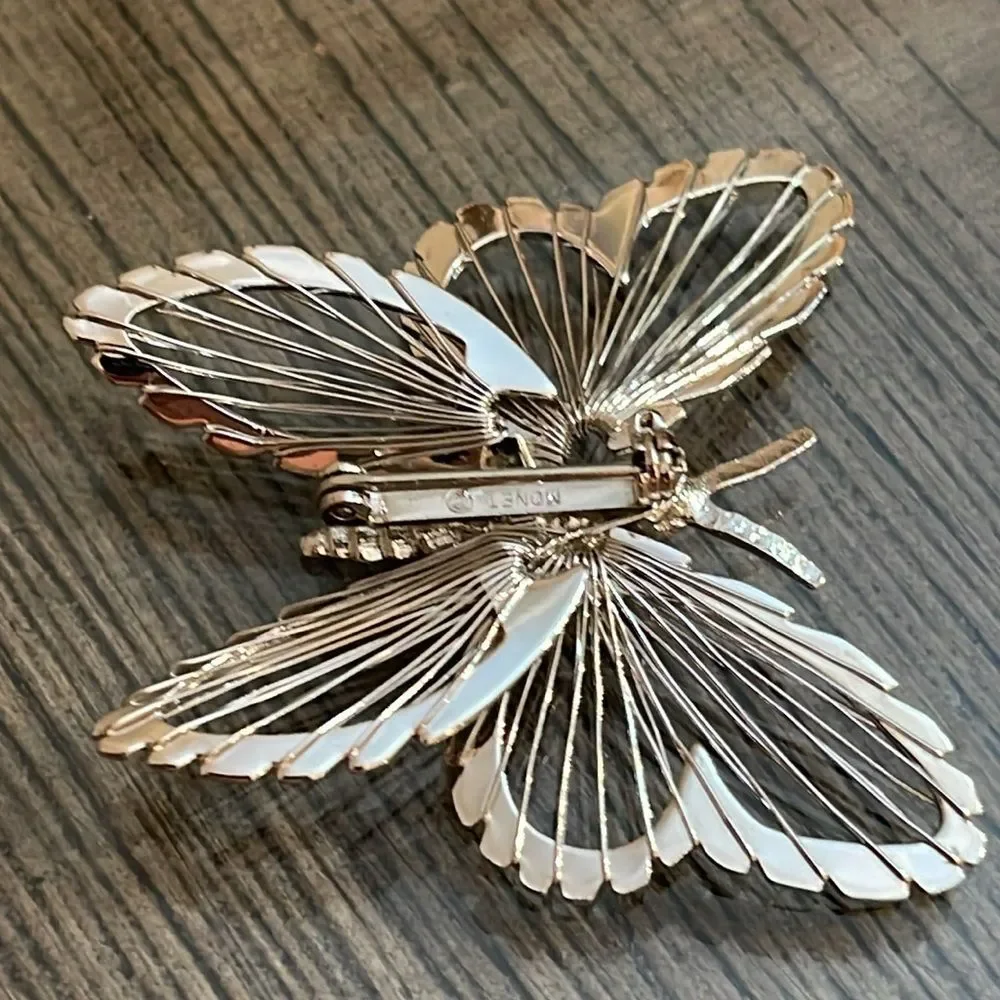 Vintage Monet Silver-tone Wire Butterfly Pin